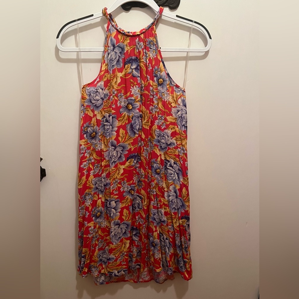 American Eagle Short Floral Halter Shift Dress
